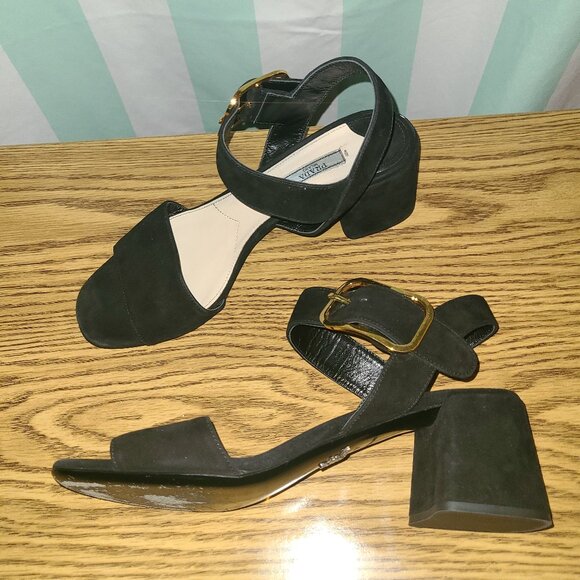Prada Black Suede Platform Sandal, 75mm, Size EU 40 US 9-10 - Picture 2 of 6